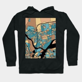 Gatineau Map Pattern in Mid Century Pastel Hoodie